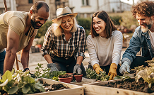 Conjunto de containers acomodados en fila a lo ancho de la imagen sin textos